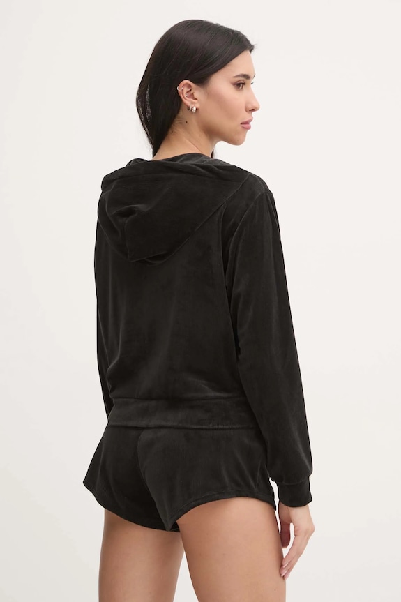 Juicy Couture felpa notte LIV RIB VELOUR HOODIE JCLBJ125503 nero SS25