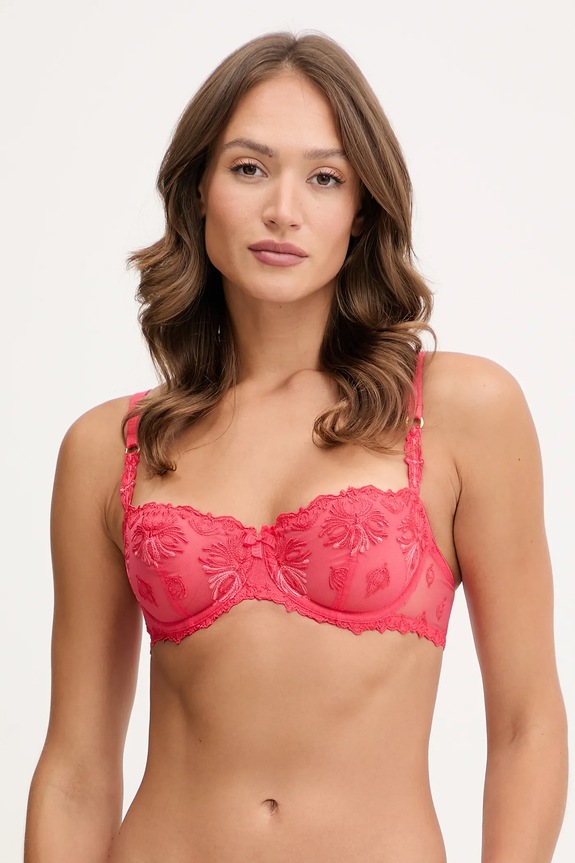 Chantelle sutien din dantelă cu balene roz C26050