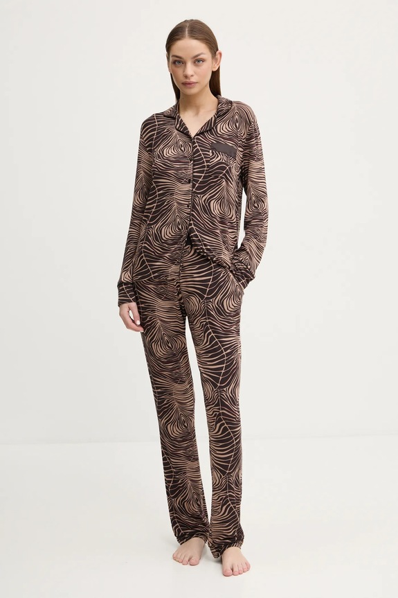 Πουκάμισο πιτζάμας Chantelle FNB050 καφέ SS26