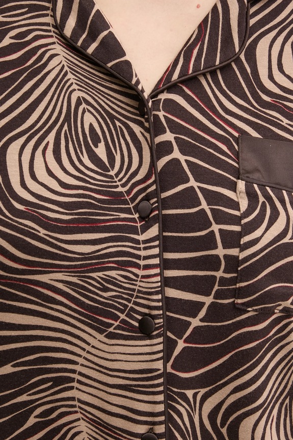 Πουκάμισο πιτζάμας Chantelle FNB050 καφέ