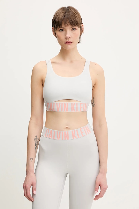 Športni modrček Calvin Klein Performance Trening siva LVGWS5K149