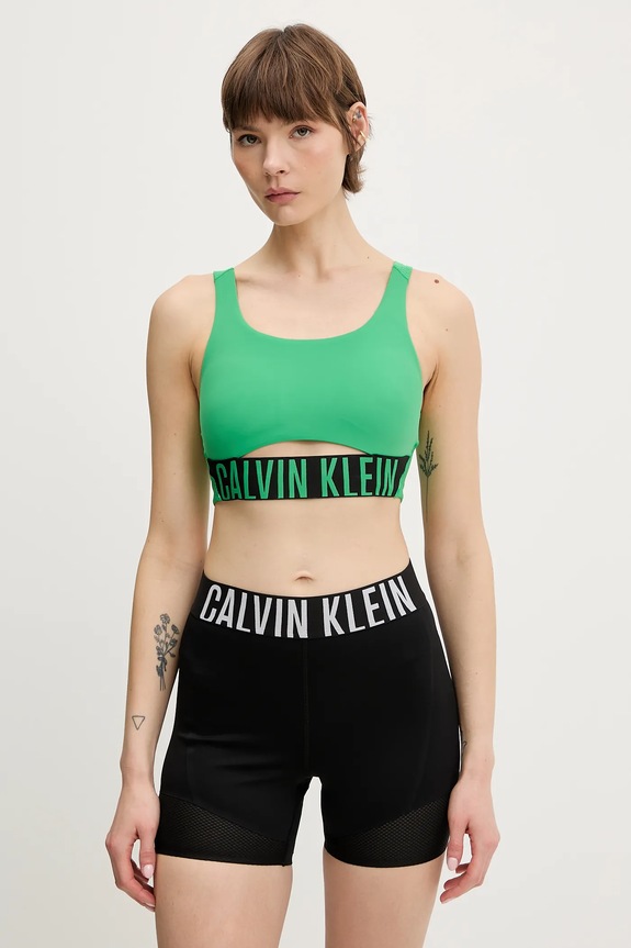 Športni modrček Calvin Klein Performance Trening zelena LVGWS5K149