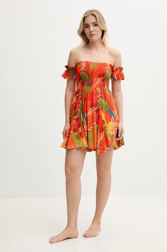 Desigual strandruha BAHAMAS DRESS 25SWMW10 narancssárga SS25