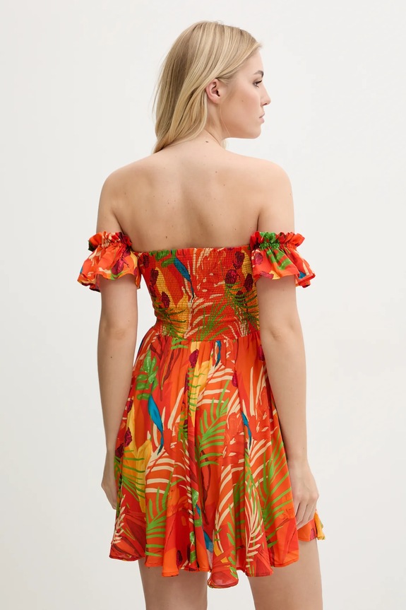 Ruházat Desigual strandruha BAHAMAS DRESS 25SWMW10 narancssárga