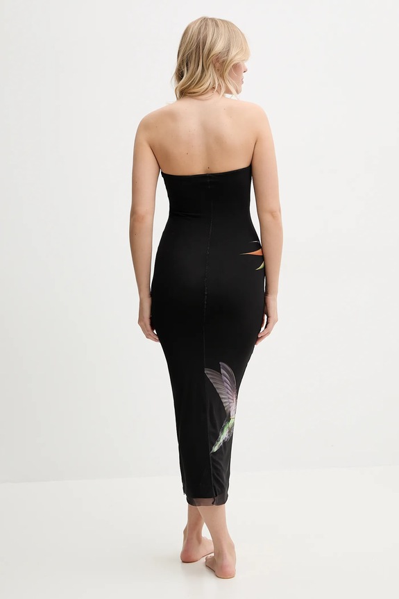 Φόρεμα παραλίας Desigual COLIBRÍ STRAPLESS 25SWMK16 μαύρο SS25