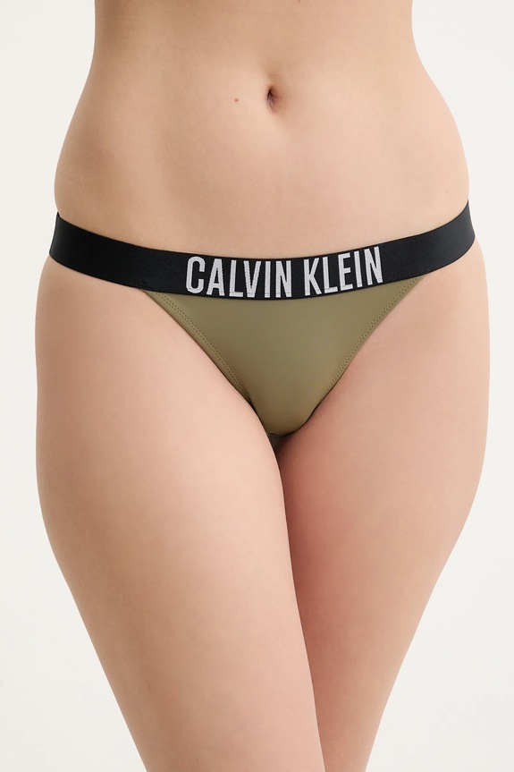 Brazílske plavkové nohavičky Calvin Klein spodný zelená KW0KW02857