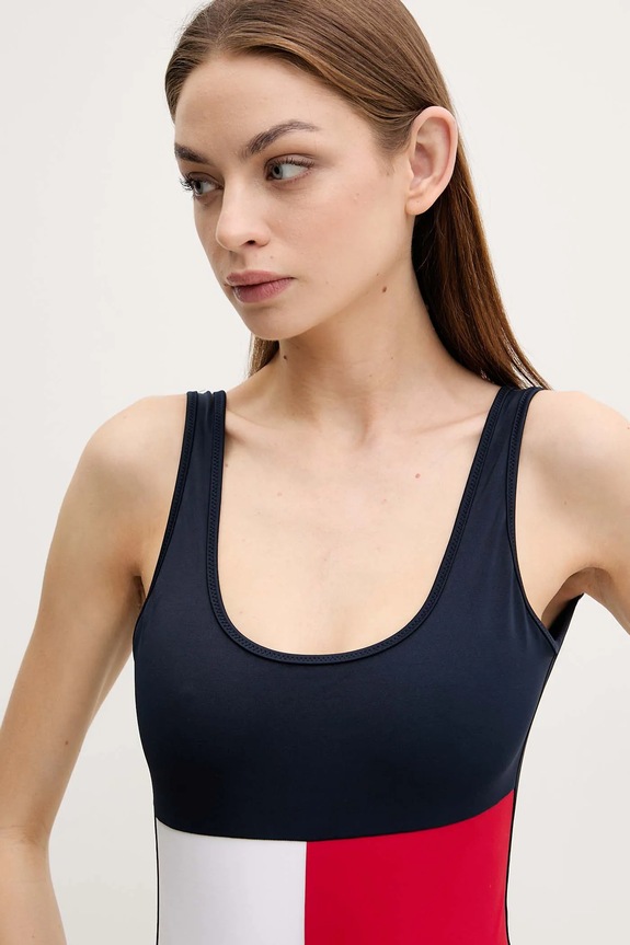 Odzież Tommy Hilfiger jednoczęściowy strój kąpielowy UW0UW05853 granatowy