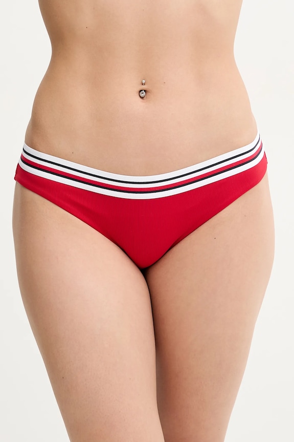Μαγιό σλιπ μπικίνι Tommy Hilfiger λεπτό μοτίβο κόκκινο UW0UW05830