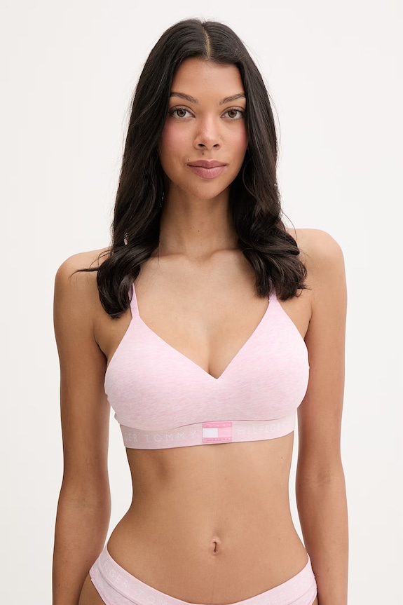 Tommy Hilfiger reggiseno sportivo in cotone con elastan rosa UW0UW05715