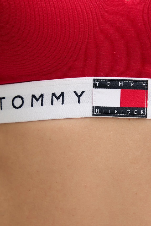Oblečenie Tommy Hilfiger športová podprsenka bavlnená s elastanom UW0UW05715 červená