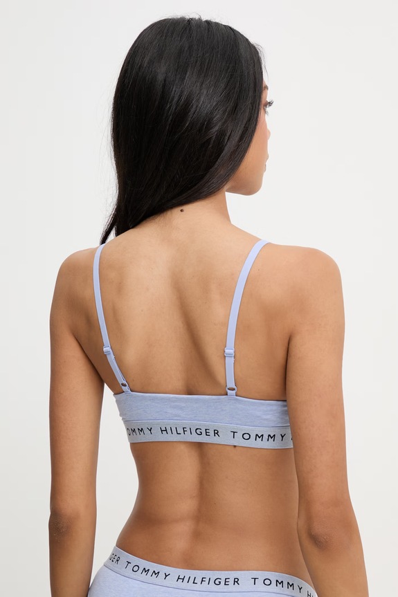 Odzież Tommy Hilfiger biustonosz sportowy bawełniany z elastanem UW0UW05715 niebieski