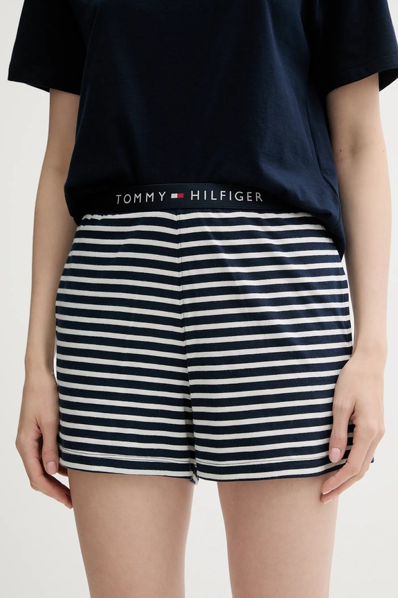 Tommy Hilfiger piżama dwuczęściowa damska bawełniana UW0UW05760 granatowy SS26