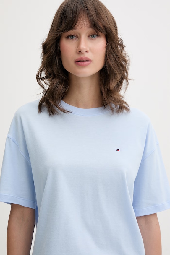 Tommy Hilfiger dvojdielne pyžamo dámske bavlnené modrá UW0UW05912