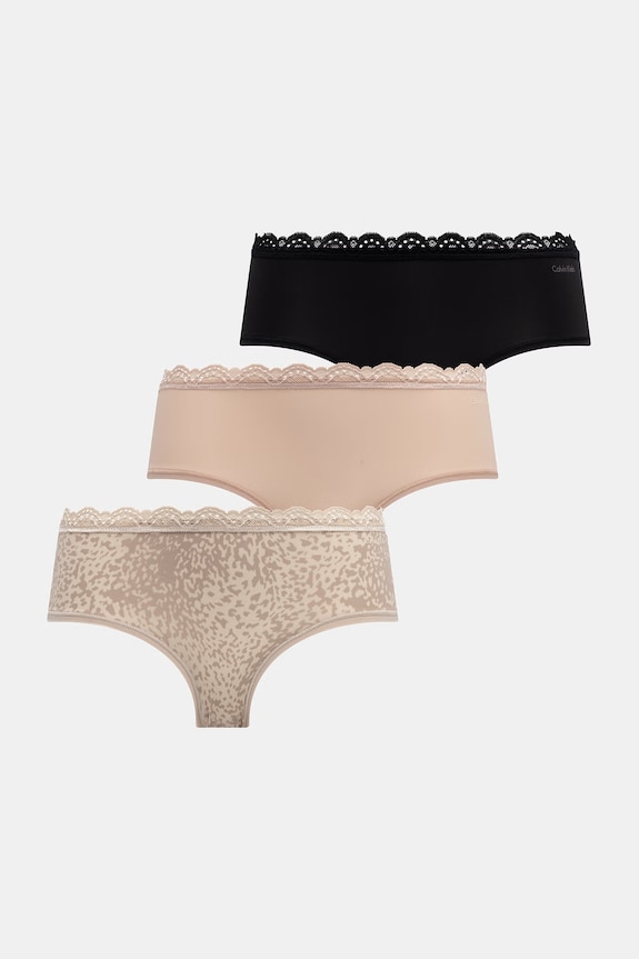 Calvin Klein Underwear figi damskie 3-pack beżowy LV00QD5302