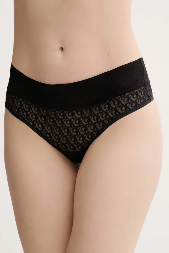 Calvin Klein Underwear brazil bugyi női csipke fekete LV00QD5284