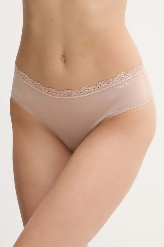 Calvin Klein Underwear bugyi sima bézs LV00QD5273