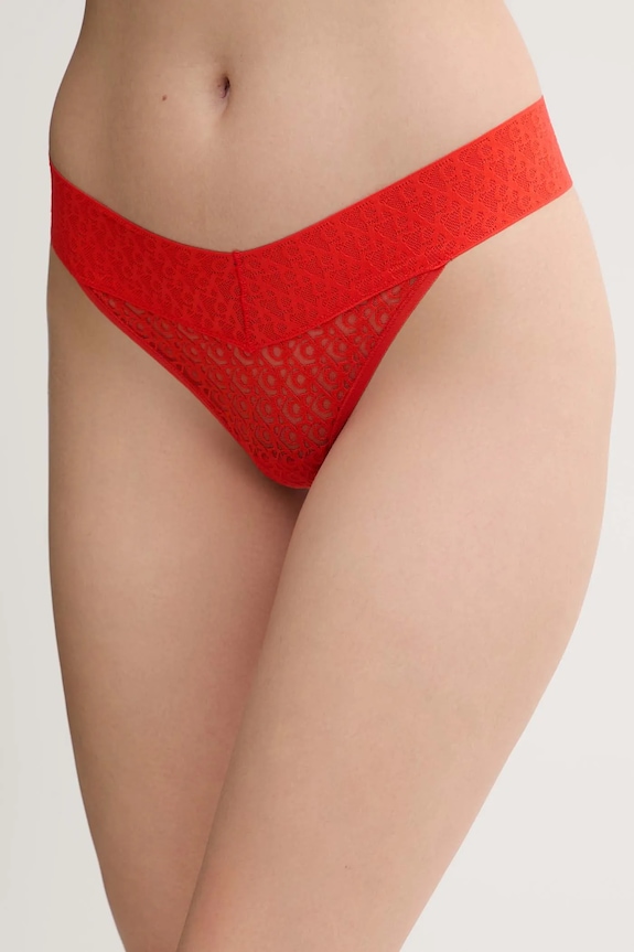 Στρινγκ Calvin Klein Underwear πλεκτό ύφασμα πορτοκαλί LV00QD5282