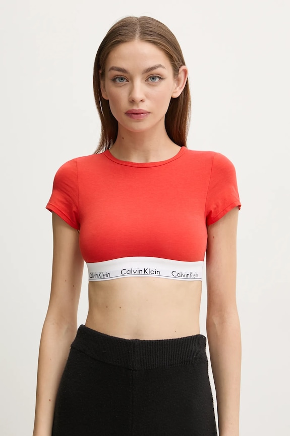 Majica kratkih rukava Calvin Klein Underwear bez uzorka crvena LV00QF7213