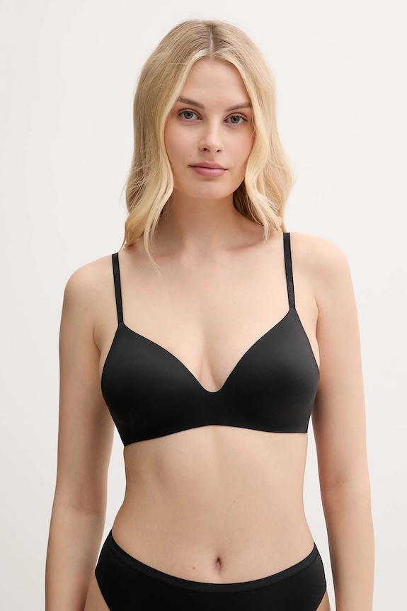 Grudnjak Calvin Klein Underwear bez uzorka crna LV00QF8013