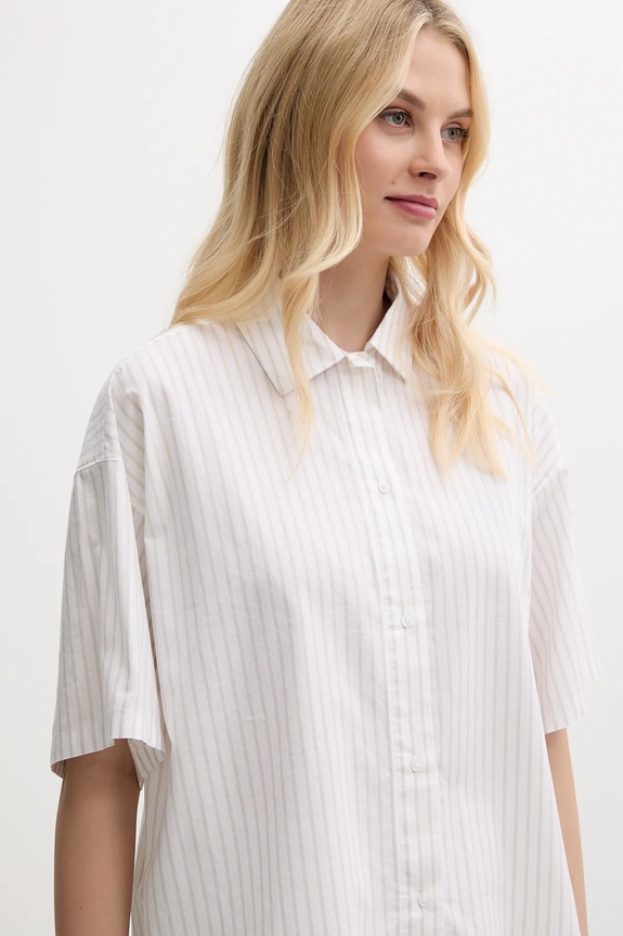 Calvin Klein Underwear koszula piżamowa bawełniana beżowy 000QS7314E