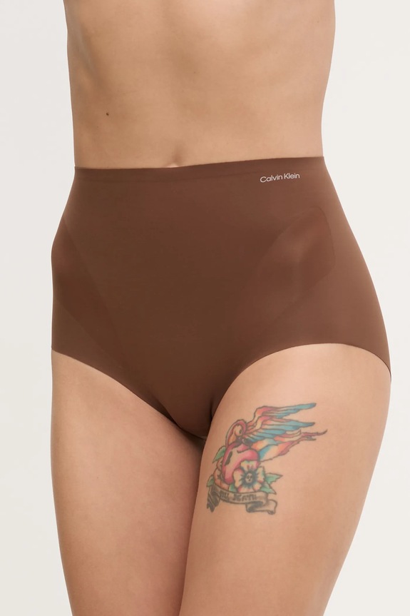 Σλιπ Calvin Klein Underwear πλεκτό ύφασμα καφέ LV00QF8173