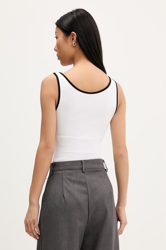 Oblečenie Karl Lagerfeld Jeans top dámsky s bavlnou A2W17021 biela