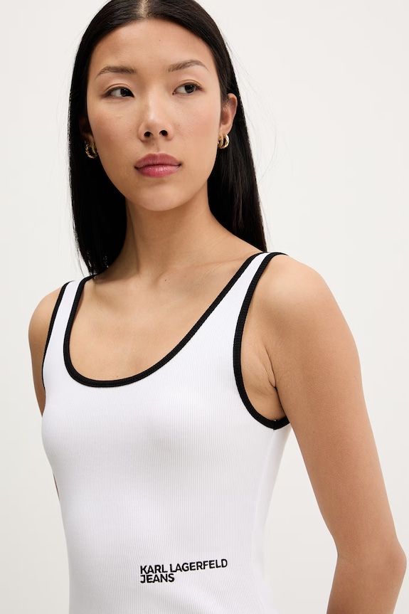 Karl Lagerfeld Jeans top dámsky s bavlnou A2W17021 biela