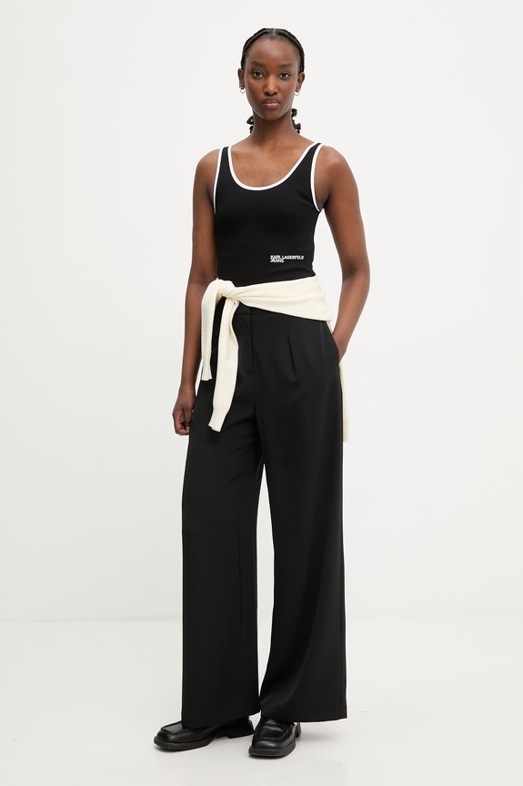 Karl Lagerfeld Jeans top damski z bawełną A2W17021 czarny SS26