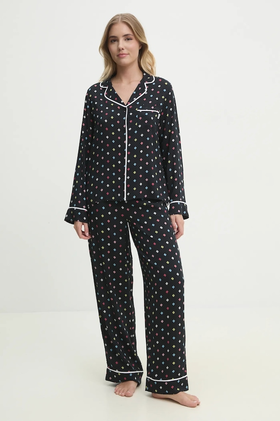 Dkny piżama tkanina czarny YI90043