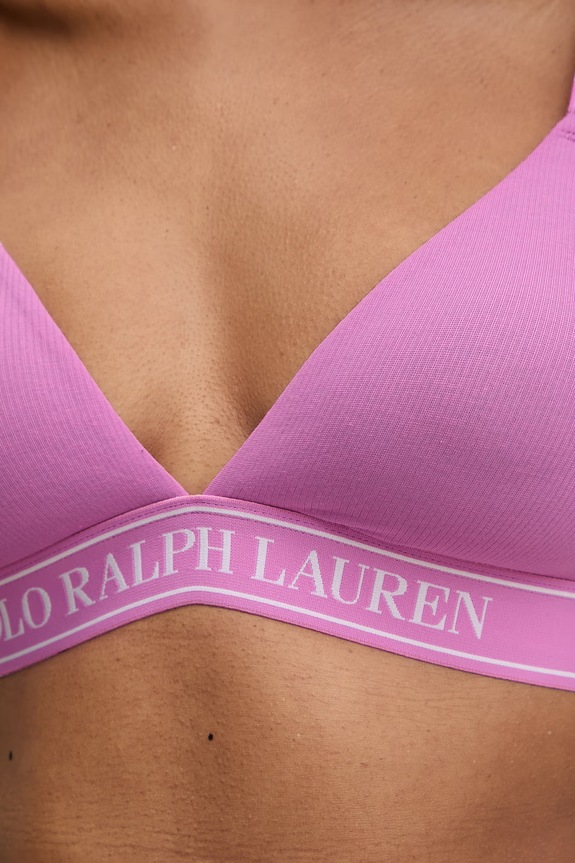 Polo Ralph Lauren biustonosz trójkątny z bawełną fioletowy 4P0480