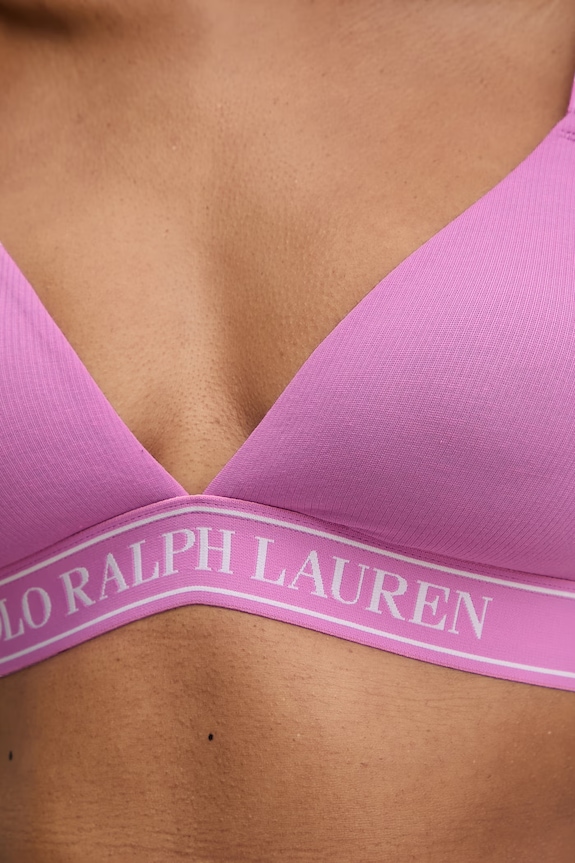 Polo Ralph Lauren biustonosz trójkątny z bawełną fioletowy 4P0480