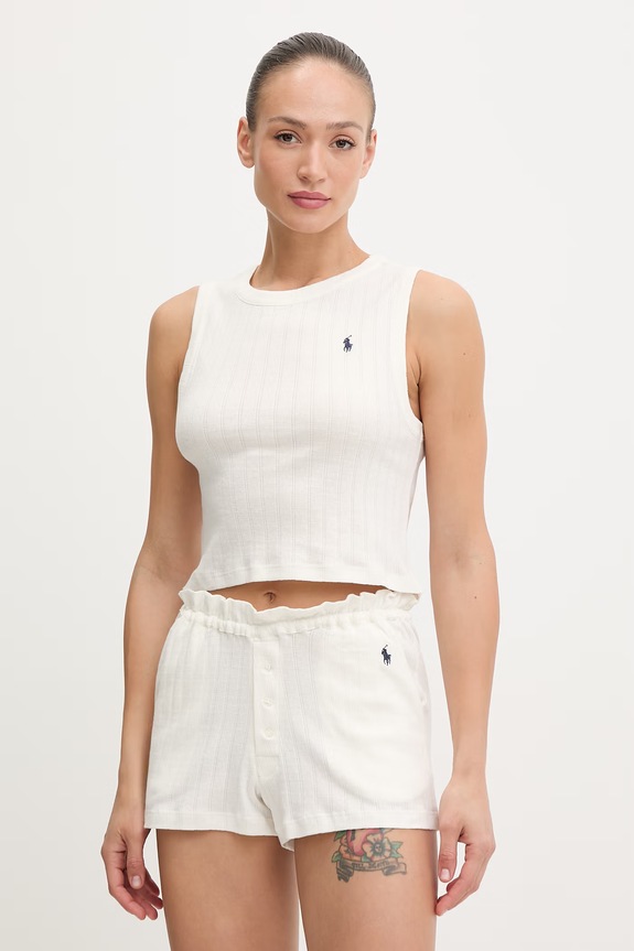 Polo Ralph Lauren pižama ženska bombažna bež 4P0232