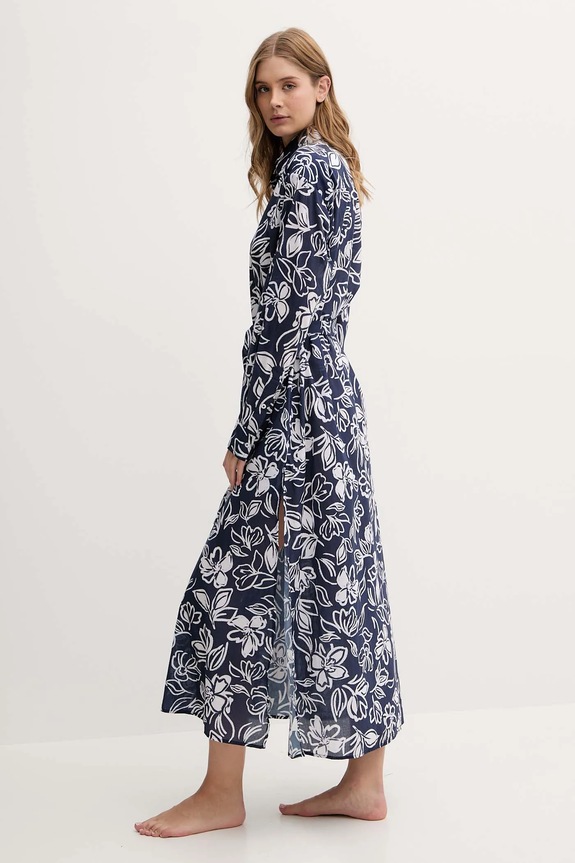 Βαμβακερό φόρεμα παραλίας Lauren Ralph Lauren 20527178 σκούρο μπλε SS25
