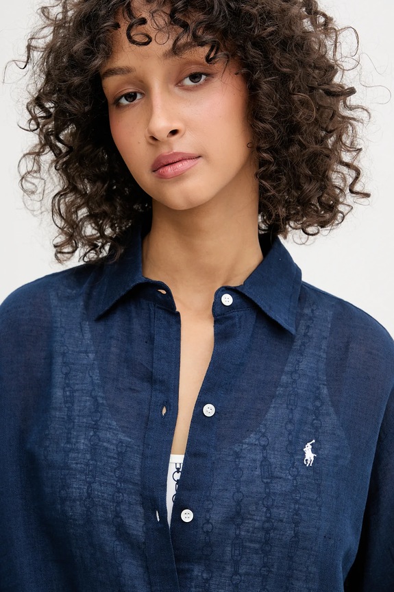 Polo Ralph Lauren camicia da spiaggia da donna blu navy 21564377