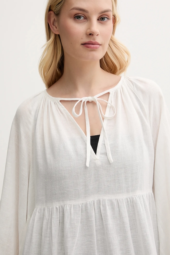 Plážové šaty s příměsí lnu Polo Ralph Lauren béžová 21564582