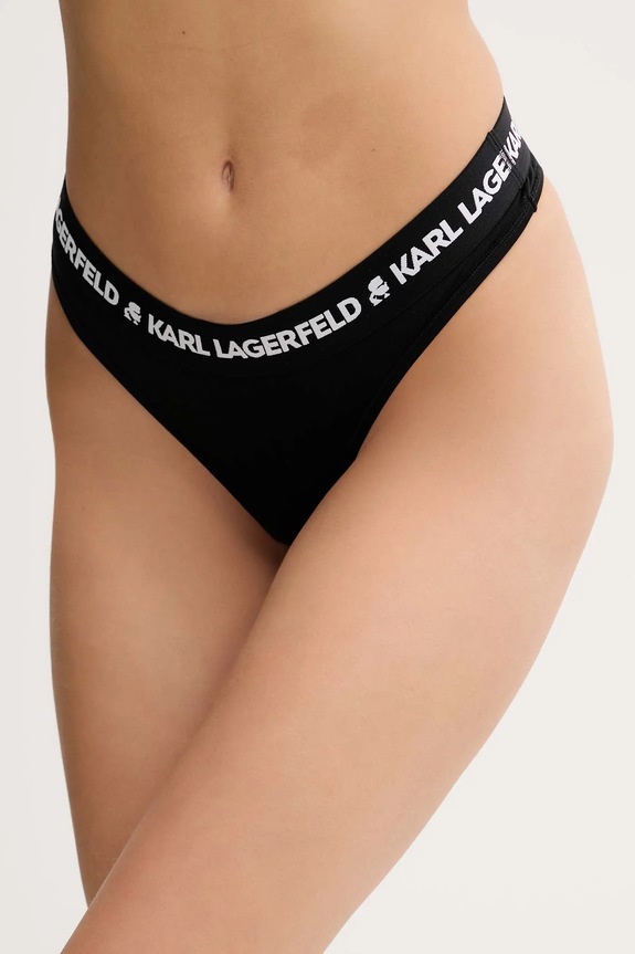 Tangá Karl Lagerfeld LOGO THONG tangá čierna A1W47008