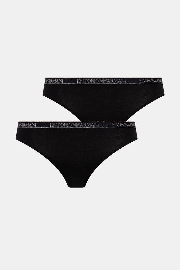 Nohavičky Emporio Armani Underwear 2-pak nohavičky čierna EW000403.AF10889