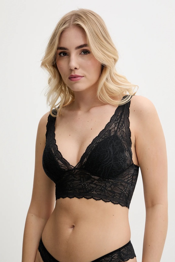 Chantelle melltartó Floral Touch melltartó merevítő nélkül fekete C94270