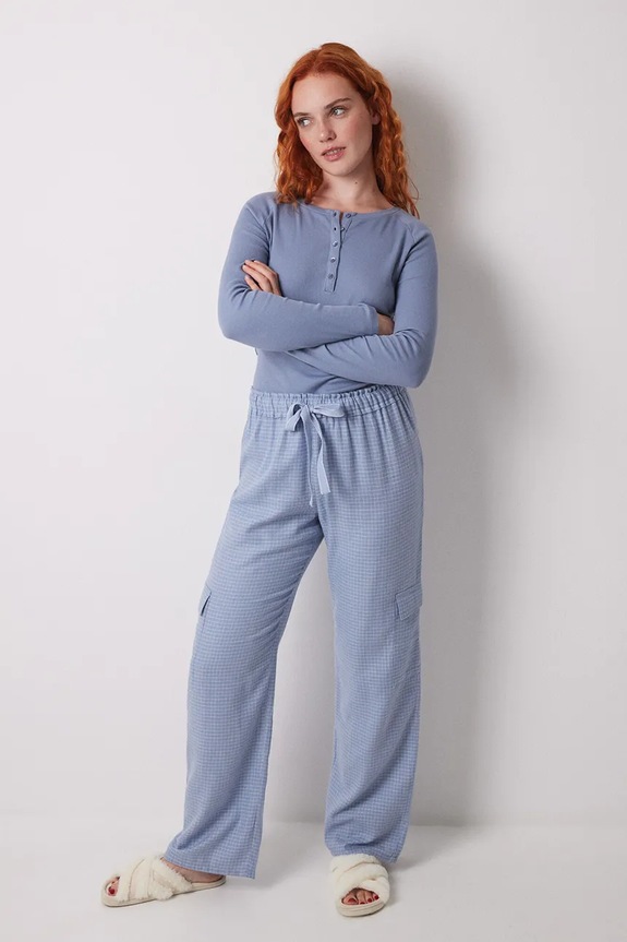 women'secret pizsama nadrág apró mintás kék 3709646