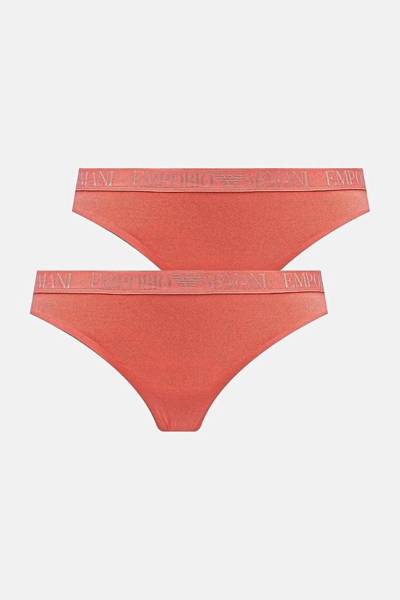 Στρινγκ Emporio Armani Underwear 2-pack βαμβάκι πορτοκαλί EW000402.AF10891