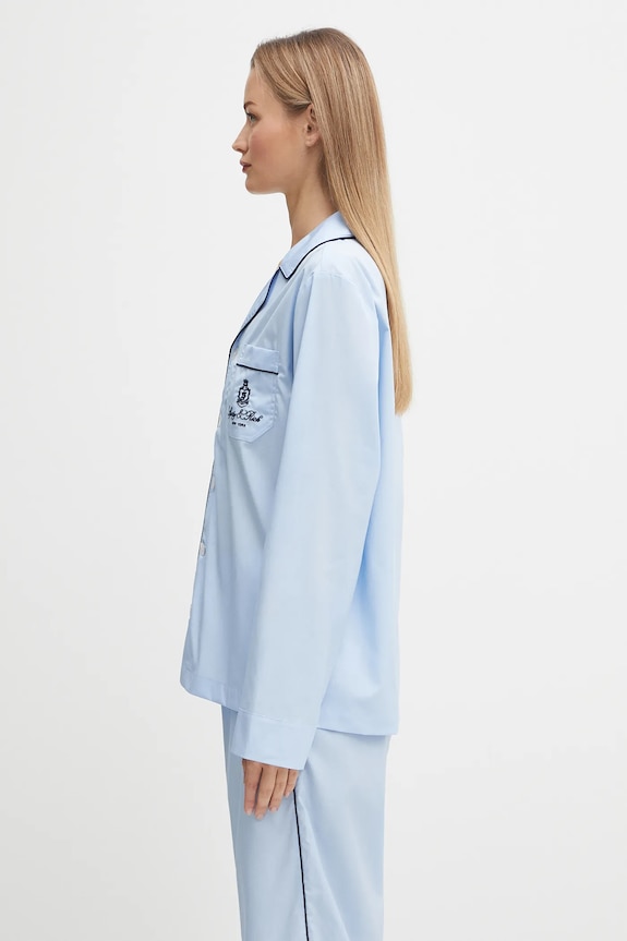 Bavlněná pyžamová košile Sporty & Rich Vendome Pyjama SI021602231BL90 modrá SS25