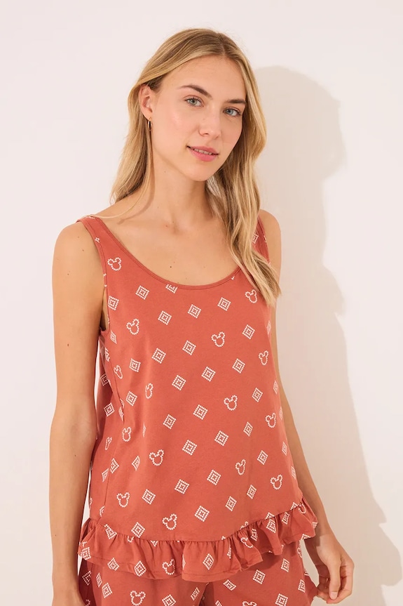 women'secret set de pijama de bumbac Mickey Mouse 3139894 portocaliu SS25