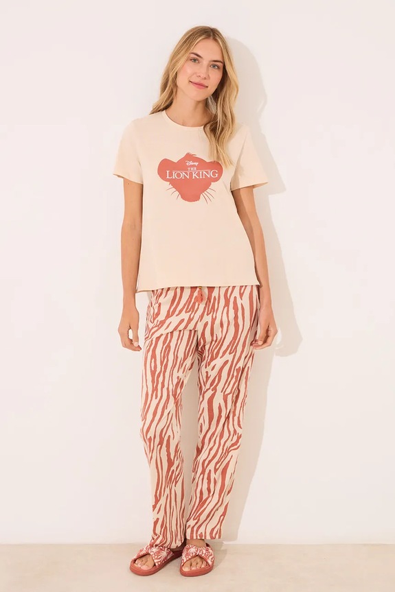 women'secret pamut pizsama The Lion King dzsörzé bézs 3139907