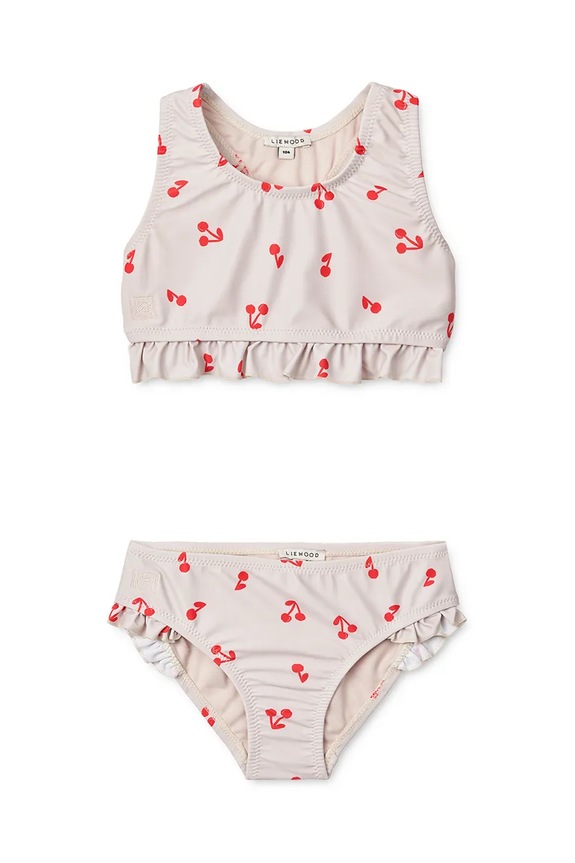 Liewood dwuczęściowy strój kąpielowy dziecięcy Bellamy Bikini Set komplet beżowy LW19755