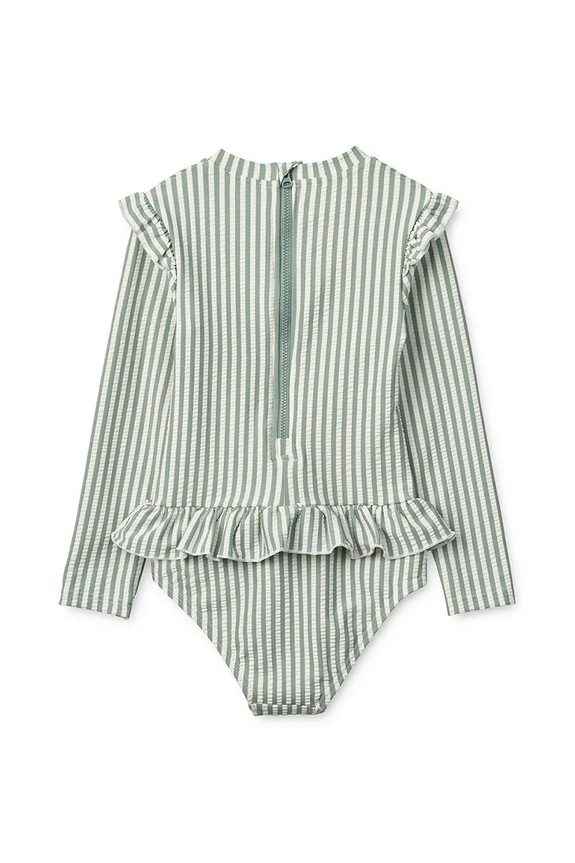 Jednodílné plavky pro miminko Liewood Sille Baby Seersucker Swimsuit LW20191 zelená SS25