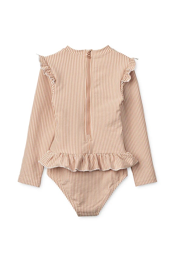 Jednodílné plavky pro miminko Liewood Sille Baby Seersucker Swimsuit LW20191 oranžová SS25