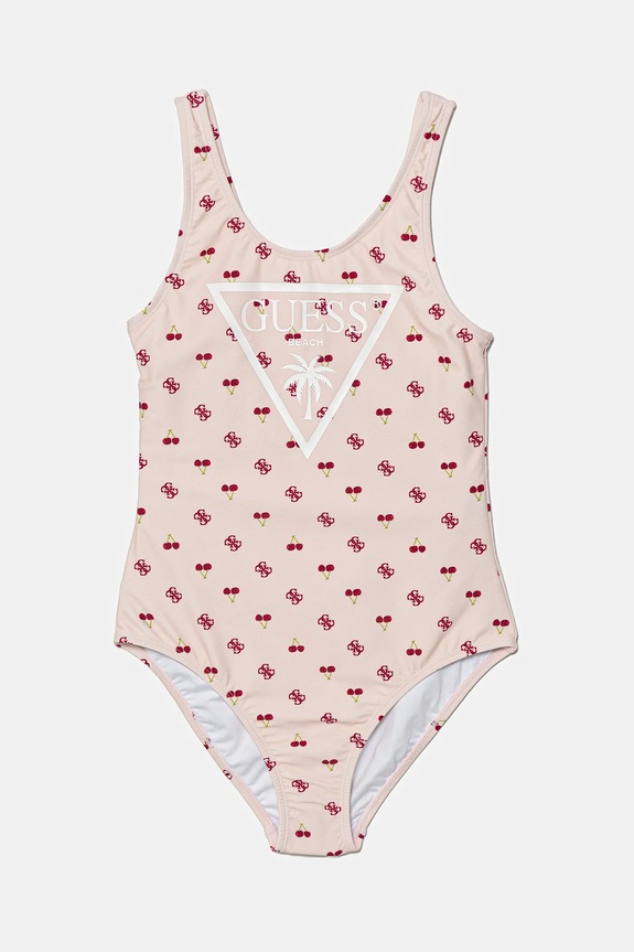 Guess costum de baie dintr-o bucată pentru copii cu modele bej J5GZ47.MC052.PPYA