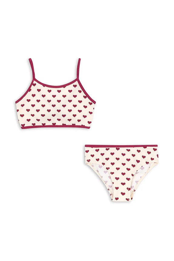 Konges Sløjd dwuczęściowy strój kąpielowy dziecięcy BOWIE BIKINI KS103339 beżowy SS25
