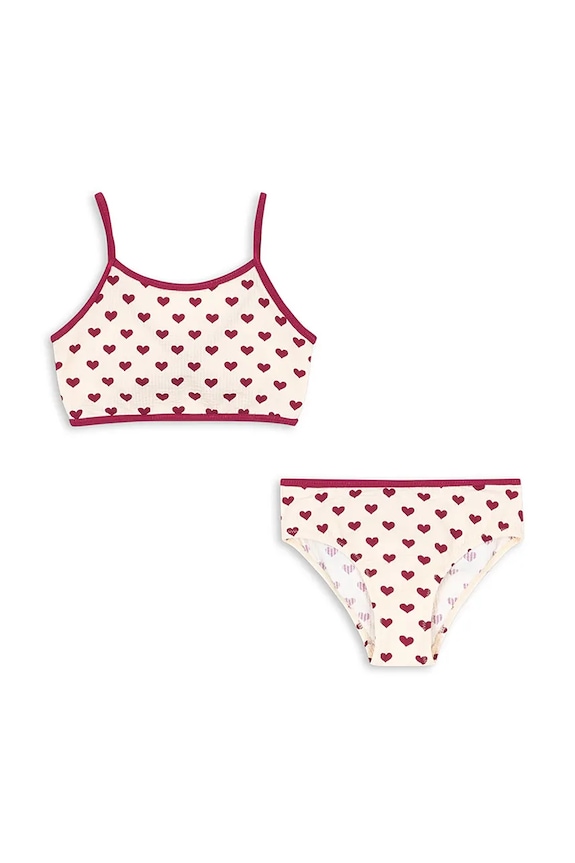 Konges Sløjd dwuczęściowy strój kąpielowy dziecięcy BOWIE BIKINI KS103339 beżowy SS25