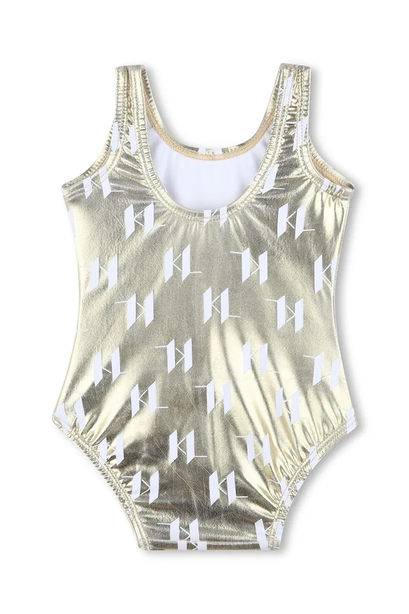 Karl Lagerfeld costum de baie dintr-o bucată pentru copii Z30516.67.81 aur SS25